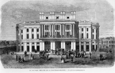 The New Theatre in New Orleans, engraved after a photograph by Michel C. and Gaildrau, Jules Fichot